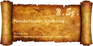 Mendelsohn Szabina névjegykártya